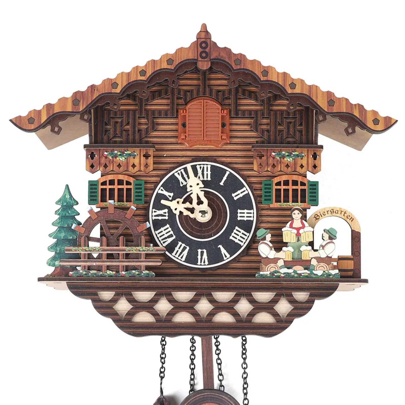 Bird Cuckoo Wall Clock with Swing Auto Wings Wooden Quartz Home Decor Battery Operated RC02 C251015