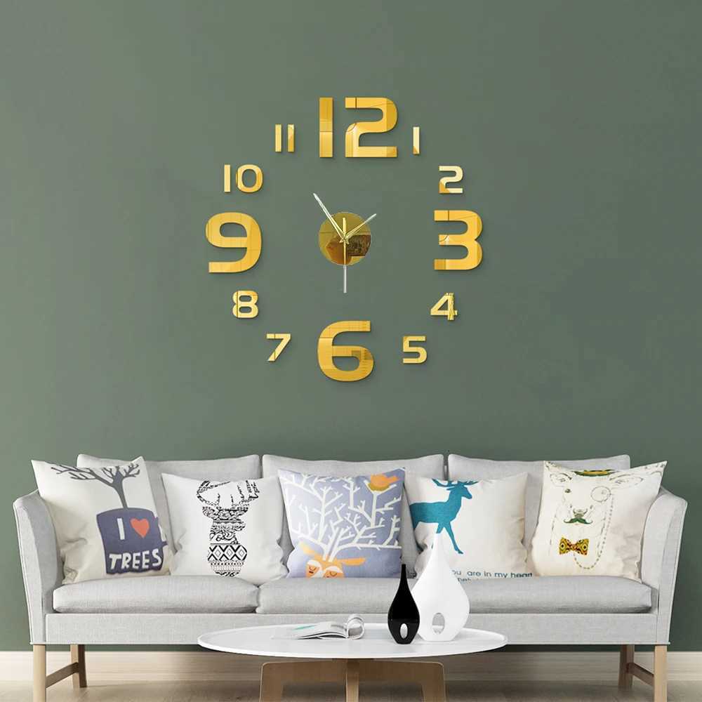 Small Wall Clock 2D DIY Quartz Clocks Fashion Watches Acrylic Mirror Stickers Living Room Home Decor Horloge 2023 Modern Design C251015