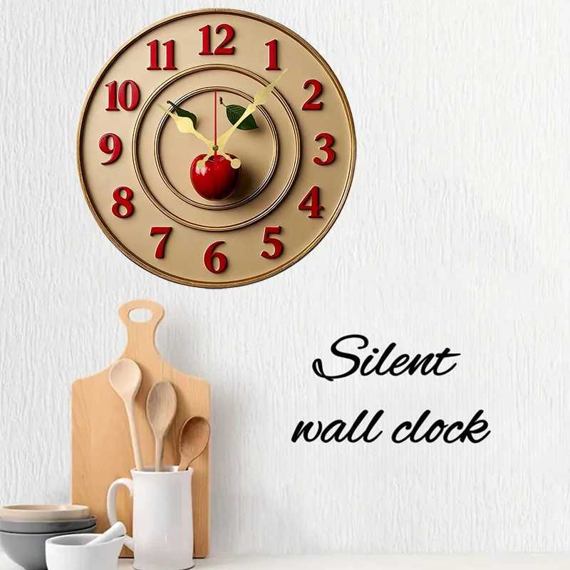 Vintage Themed Wooden Round Silent Hanging Wall Clock Suitable For Living RoomOfficeStudy RoomBedroom Home Decoration C251015
