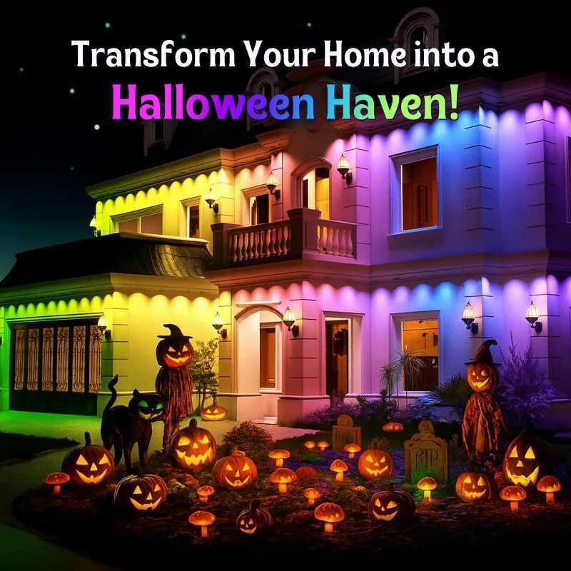 500FT Smart RGB Eave Lights App Remote IP67 Permanent Outdoor LED String Lights Home New Year Christmas Birthday DIY Lighting X251015