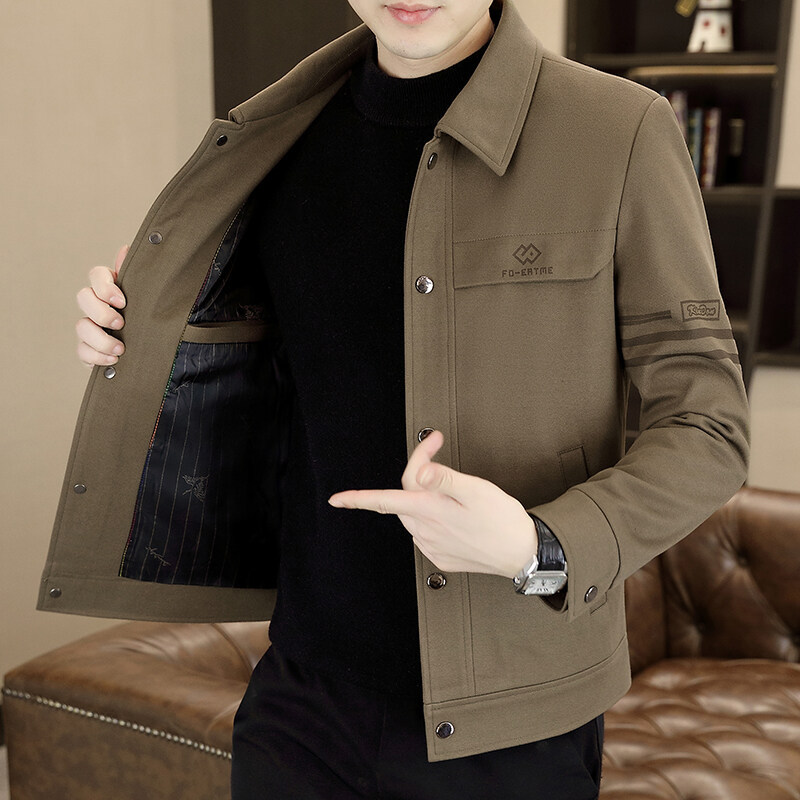 C10181 Half-high collar brushed bottoming shirt men's mid-collar long-sleeved T-shirt sweater autumn and winter double-sided velvet German velvet