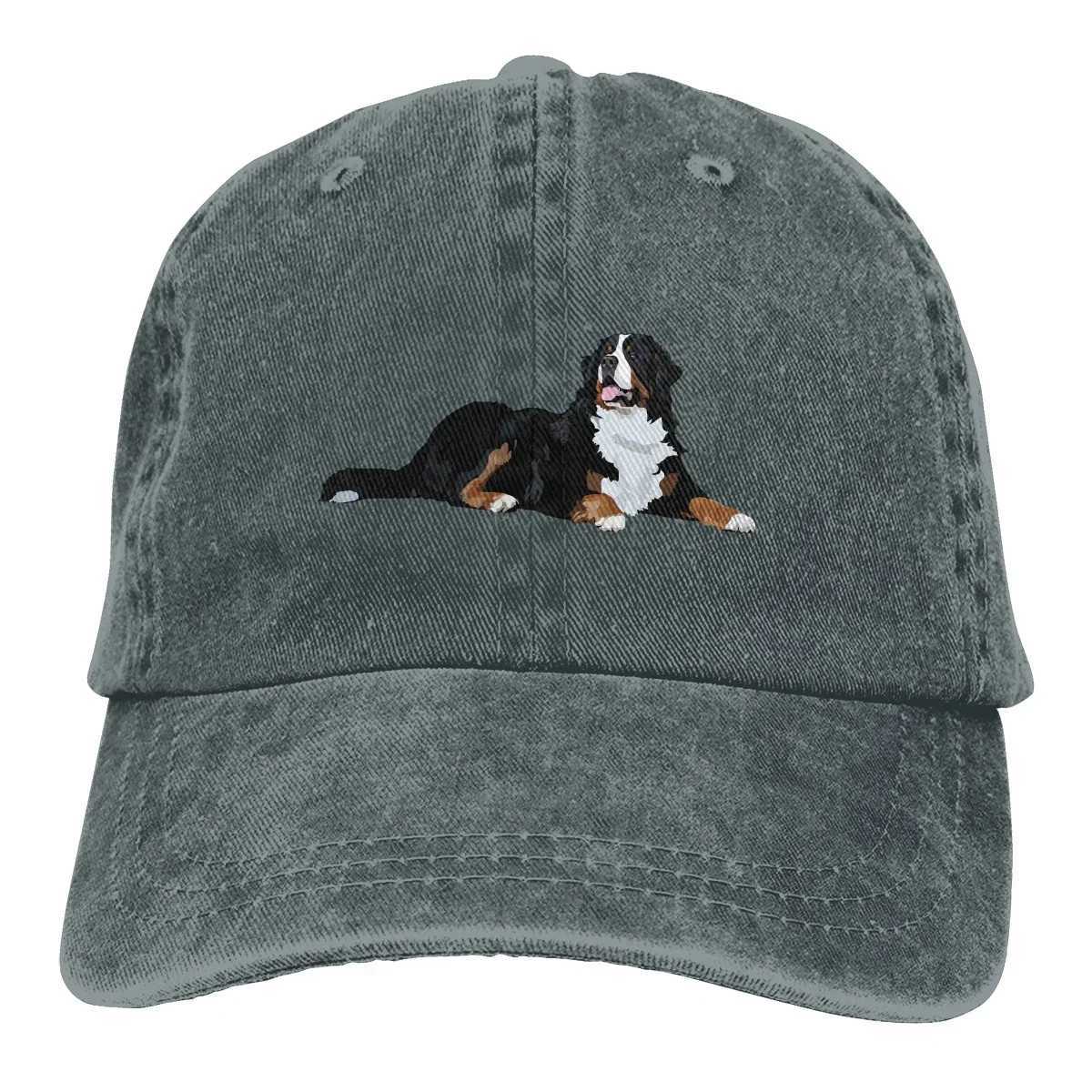 Bernese Mountain Dog Print Pattern Hat Adjustable Cowboy Cotton Baseball Cap D251015