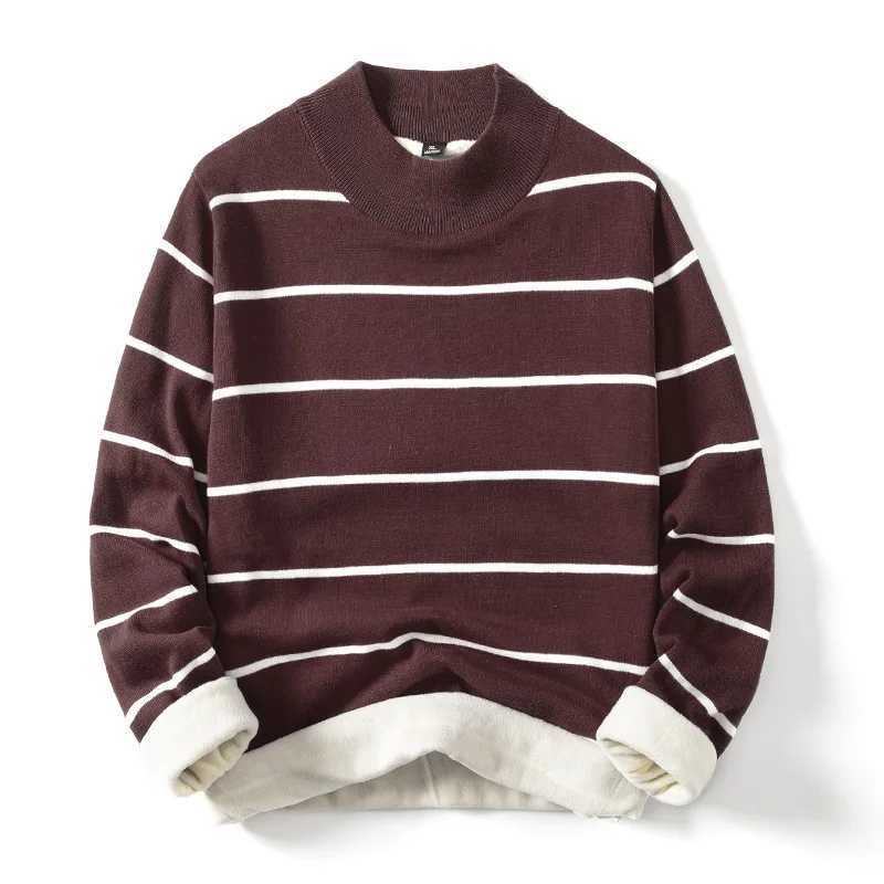Fashion Pullover Navy Black Striped Knitted Sweater Men Womens Autumn Winter Round Neck Casual Korean Trend Cotton Clothing J251015