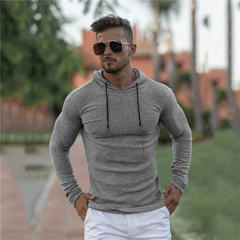 New Fashion Winter Hooded Sweater Men Warm Turtleneck Mens Sweaters Slim Fit Pullover Men Classic Sweter Men Knitwear Pull Homme J251015