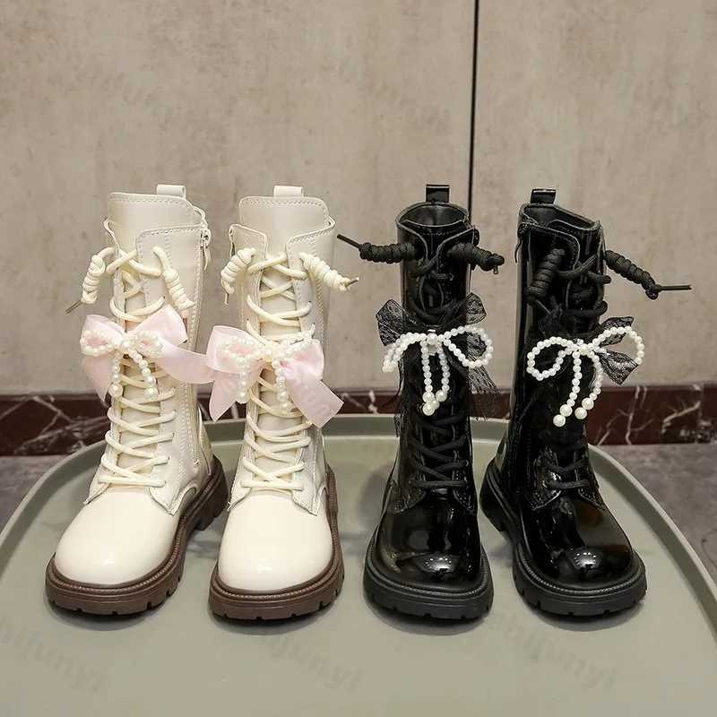 Autumn Children Knee Length Boots New 2025 British Girls Princess Boots Kids Zipper Comfortable Non Slip Bowknot Long BootsT251015