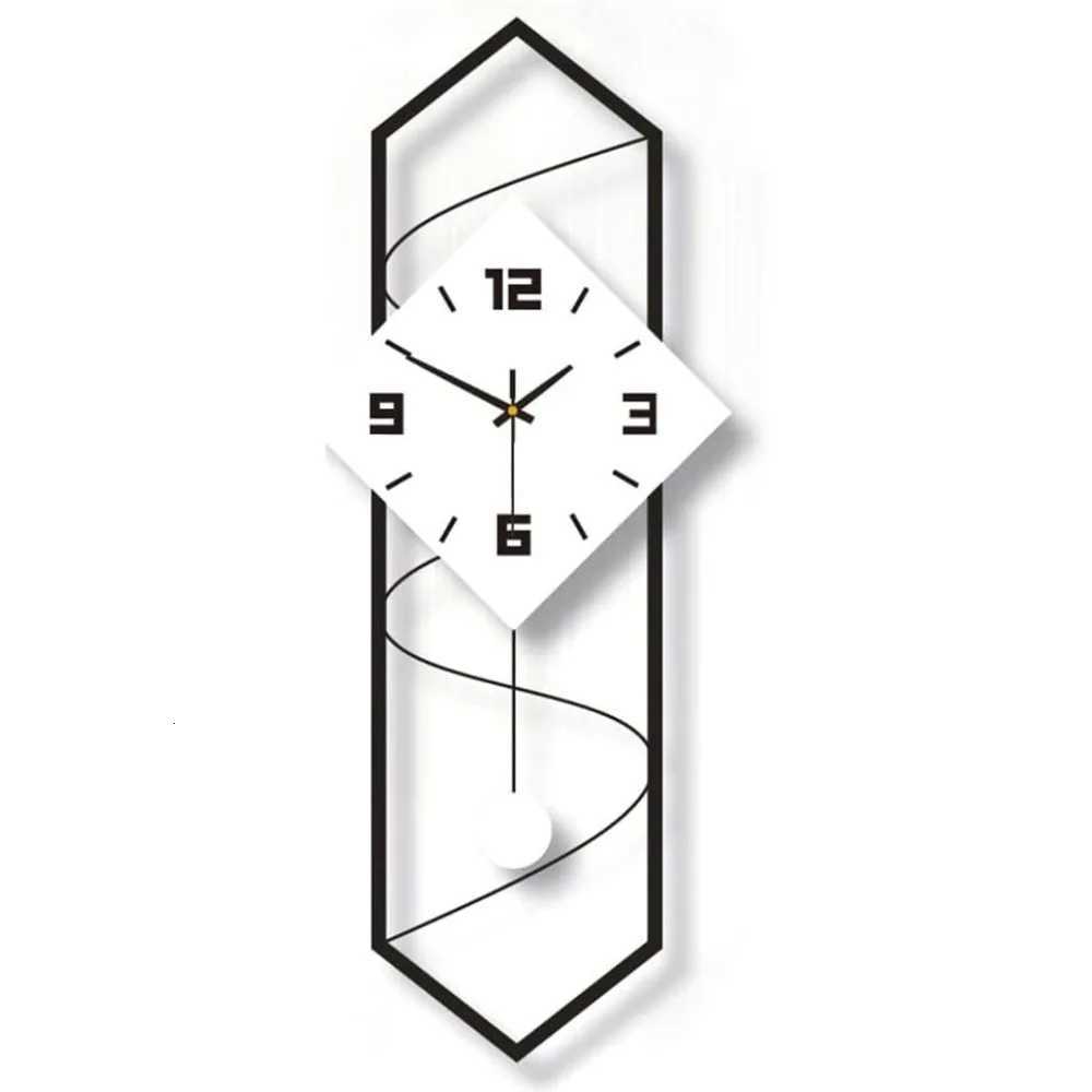 Swing Quartz Silent Wall Clock Metal Modern Wall Clock Large Pendulum Wall Clock Home Decor Clock with Hook C251015