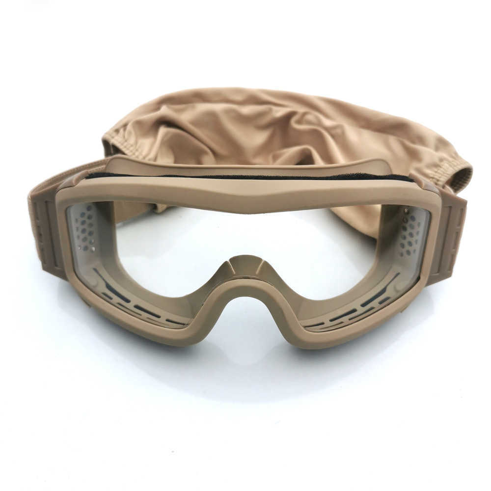 Desert Realistic Tactical Goggles Large Frame Windproof Sandproof Impactresistant Offroad Glasses Safety Goggles H251015