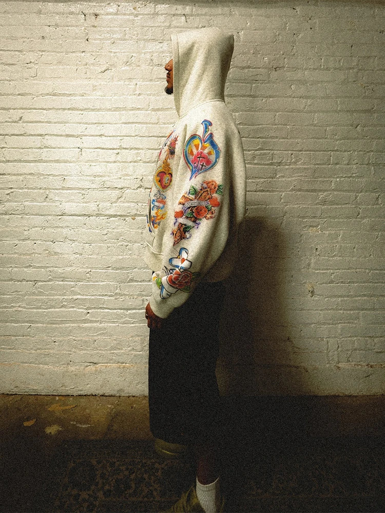 Vintage Risen King Graphic Print Oversized ZipUp Hoodie Men Y2K Spring Long Sleeves Casual Sweatshirt Streetwear ropa hombre 251014