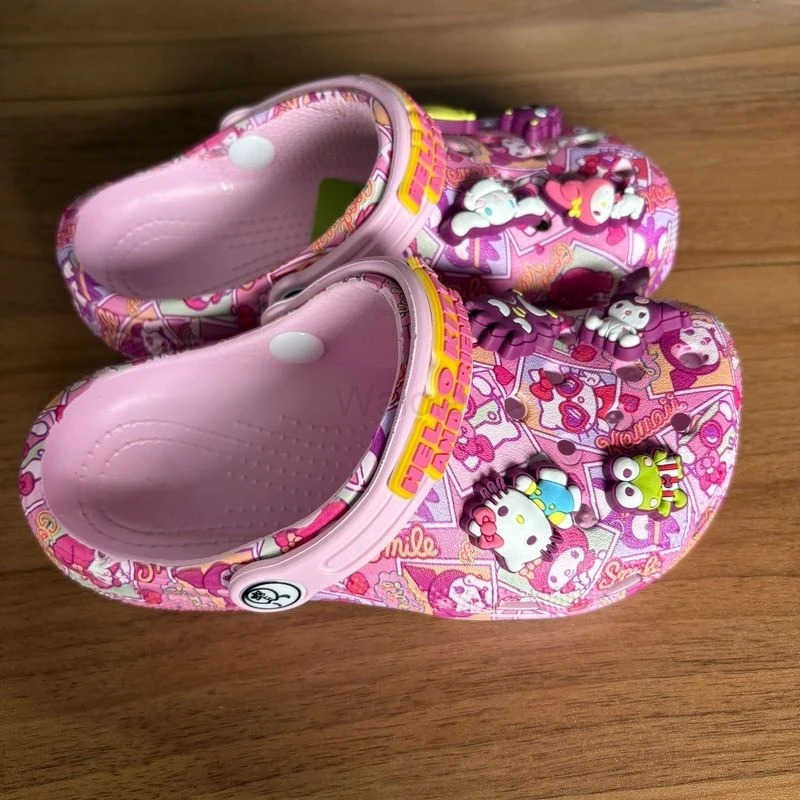 Sanrio New Hot Selling Black Melody New Summer Male And Female Cartoon Children Slippers Anti Slip And Anti Fall Holiday Gift L251015