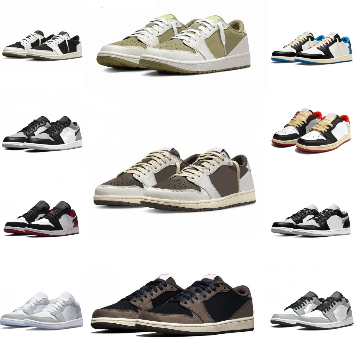 J1 1 Jump Mans Low Sports Basketball Shoes Trainers 1S Reverse TS SP Mocha UNC Jack Dark Canary RetroeS Shoe Women Medium Olive Neutral White Black Phantoms Sneakers V8
