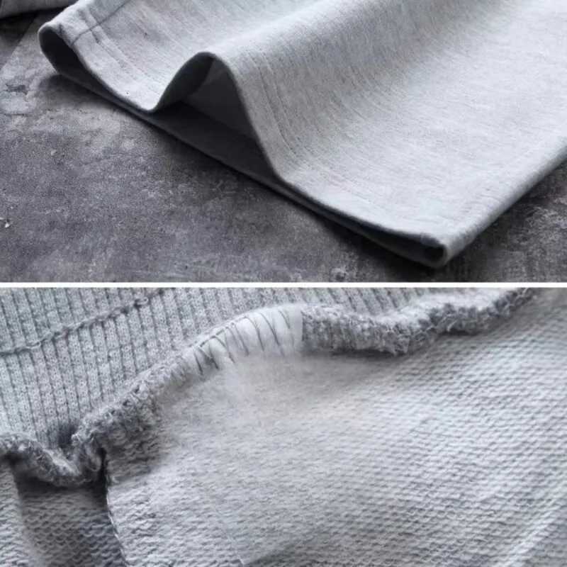 Four season new solid color gray loose cotton mens casual drawstring waist sports shorts men gym shortsT251015