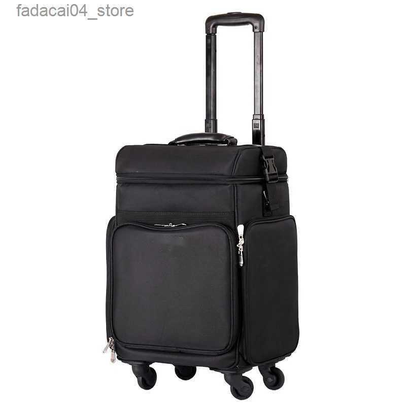 Suitcases Women large capacity Trolley Cosmetic case Nails Makeup Toolbox Trolley Suitcase Multifunction Beauty Tattoo Box Rolling Luggage Q240115