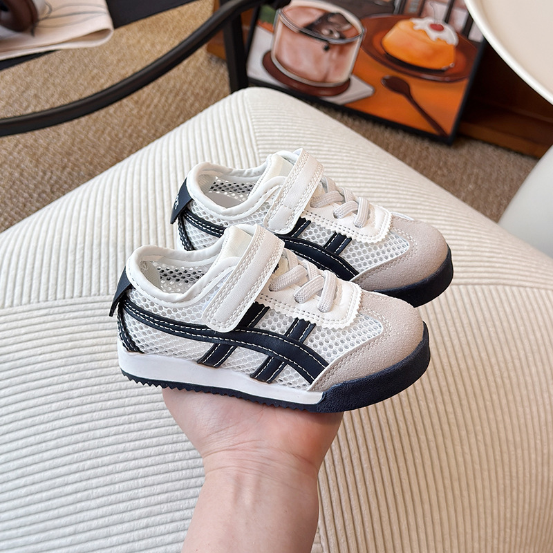 Genuine leather children's Forrest Gump shoes designer spring new boys' sports shoes fashionable soft sole anti slip girls' mesh breath