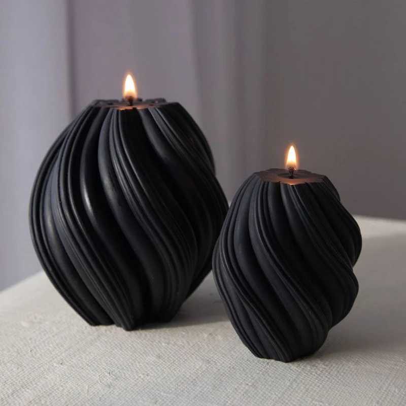 Geometric Wave Aromatherapy Candle Silicone Mold Twisted Spiral Abstract Craft Plaster Resin Mould Candle Making Supplies C251015