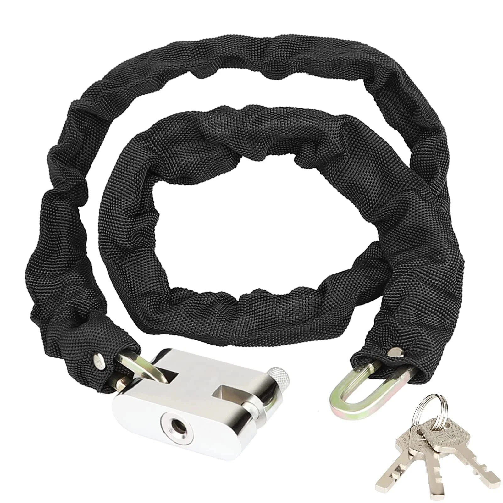 6 Ft Chain And Lock Kit Heavy Duty Chain Lock Security Long Chain Bike w 3 keys 251014