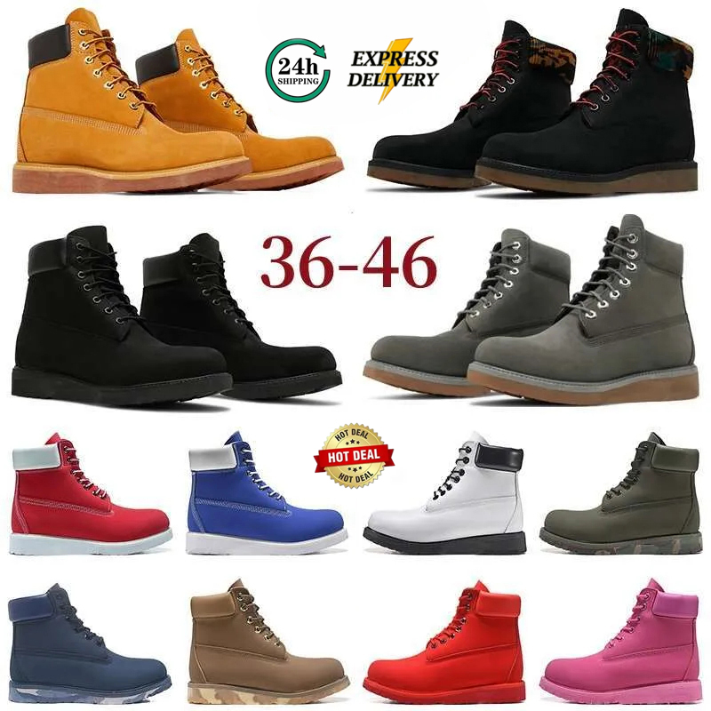 Designer Ankle Boots Mens Womens Boot Classic Martin cowboyboots Red Orange Blue Black Camo Pink Hiking motorcycle Platform Shoes Outdoor Booties 36-46