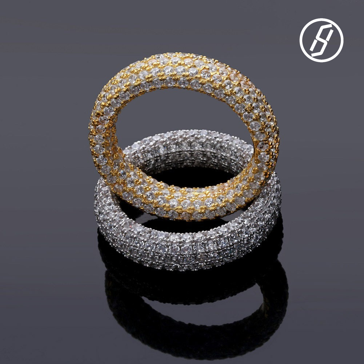 High-end European American Hip-hop Full Diamond Zircon Cross Ring 10K Gold-plated Ring Wedding Female Banquet Jewelry Original Jewelry Designer Necklace