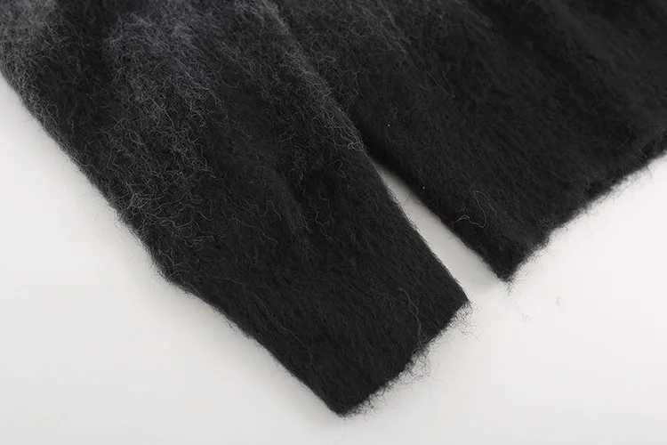 Gradual Black White Knitted Sweater Man Loose Lazy Harajuku Simple Style Couples Knitted Sweatshirt Top Autumn Winter Clothes J251015