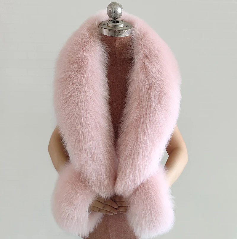 Winter Natural Fox Fur Scarf And Cuff Set Women Jacket Fur Collar Neck Warm Scarves Fluffy Fox Fur Shawl 251015
