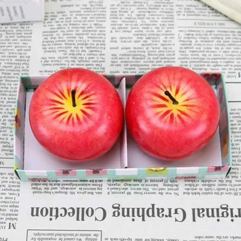 1 Pcs New Simulation Red Apple Candle Suitable Family Celebrate Birthday Christmas Decoration Supplies Home Desktop Ornament C251015