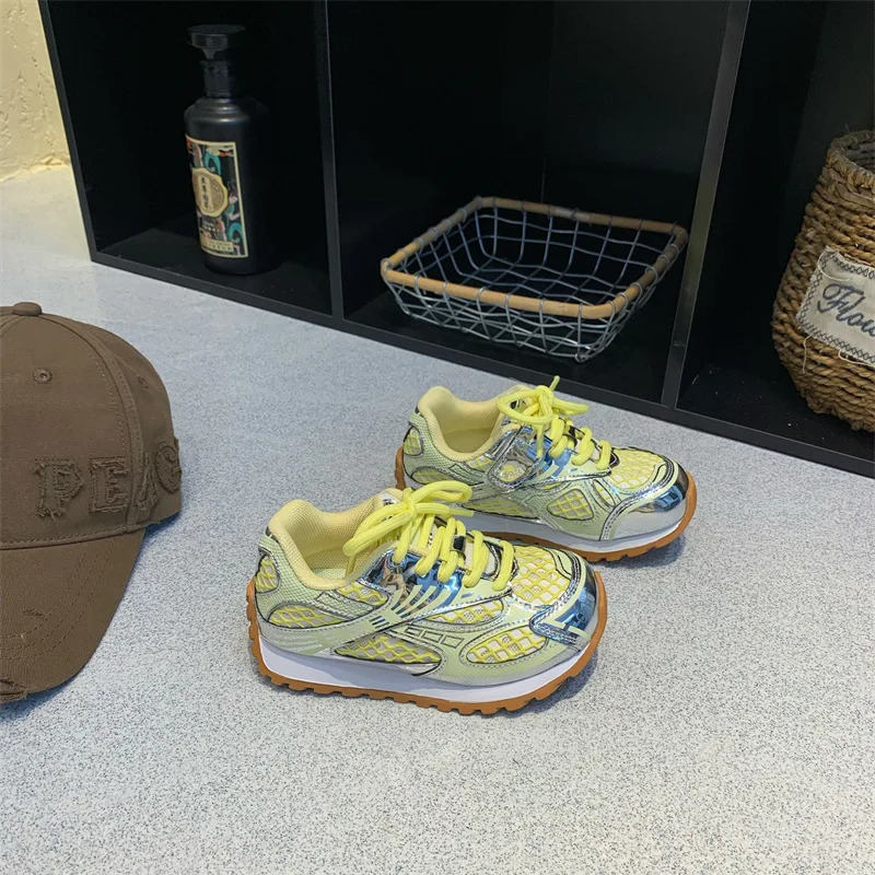2025 Toddler Kids Orbit Metallic Running Sneaker Children Casual Fashion Trainers Boys Girls Sports Walking Glowing Tennis Shoes 251015