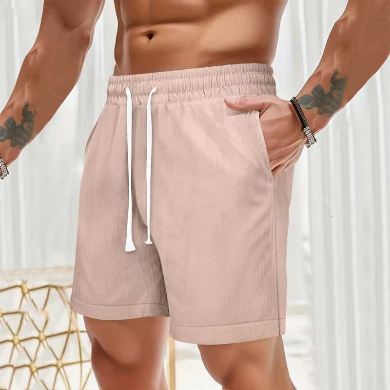 New Mens Cotton Linen Shorts Pants Male Summer Breathable Solid Color Linen Trousers Fitness Streetwear S3XLT251015