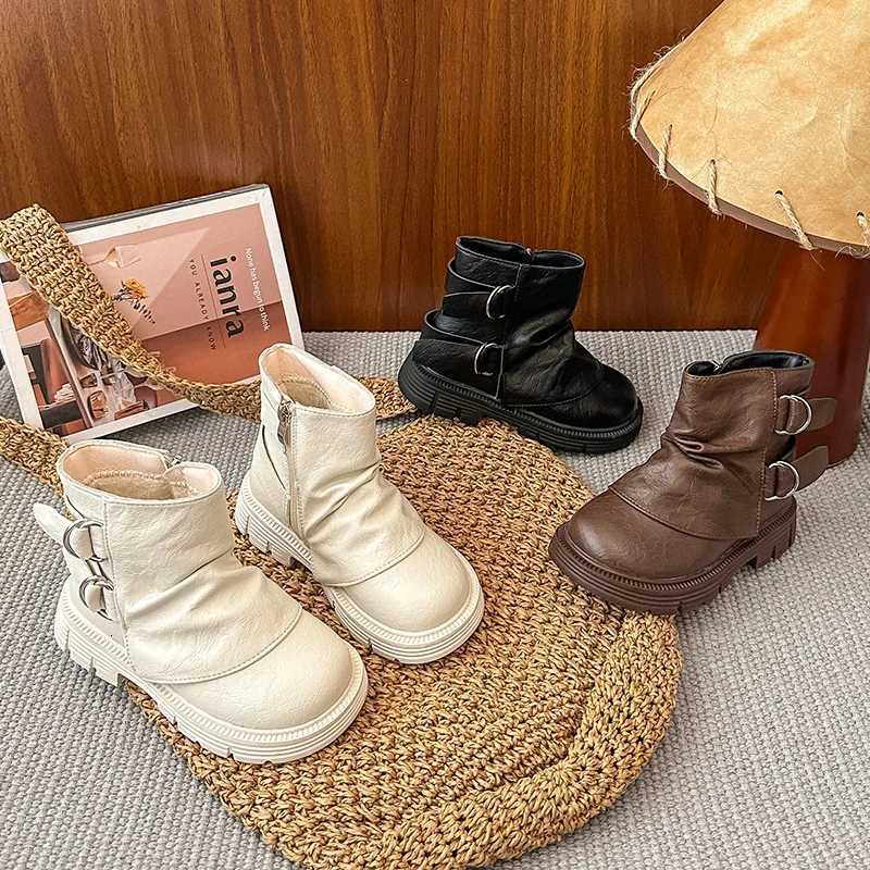 Velvet Long Pipe Shoes for Kids Girl Western Style Military Bearing Kids Knight Boots Runway Brand Designer Slouchy Boots I09297T251015