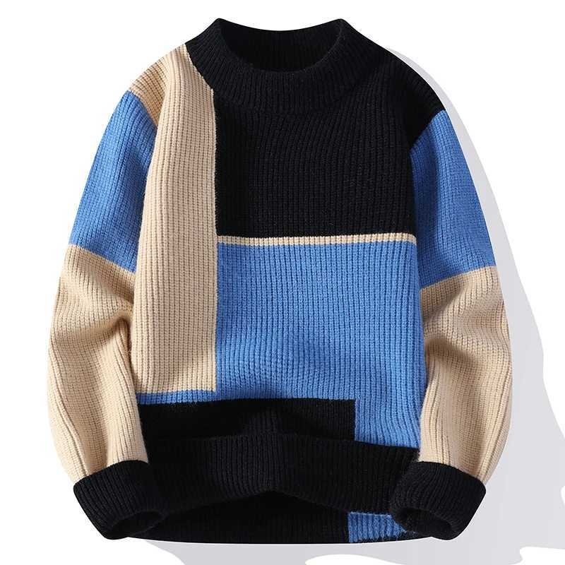 Color Matching Winter Knitted Sweater Highquality New Pullover Loose and Warm Thick Street Autumn Wool 2023 New J251015