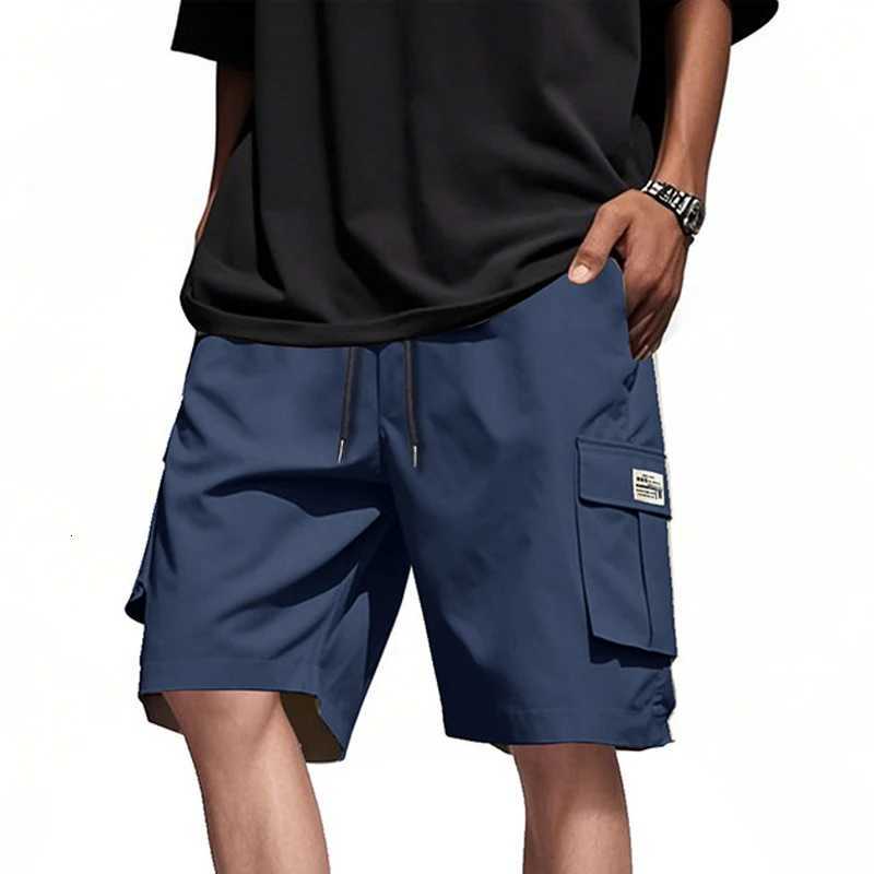 Summer Mens Drawstring Cargo Shorts Relaxed Fit Shorts with Pockets Work Hiking Summer Athletic Short Men Oversize ShortsT251015