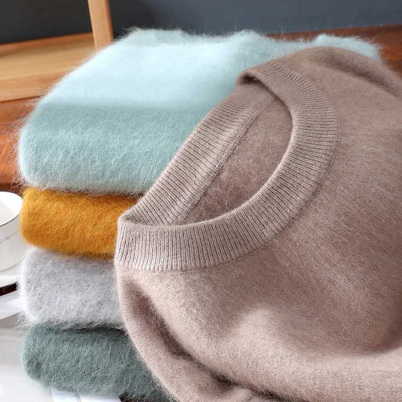 Mens 100 pure Mink Cashmere Sweater ONeck Pullovers Knit Large Size Mink Sweater Winter New Tops Long Sleeve HighEnd Jumpers J251015