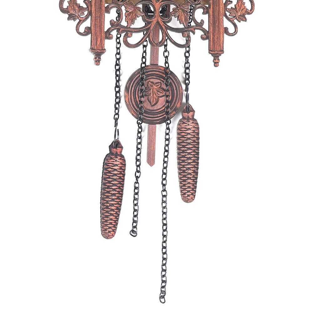 New Wooden Wall Clock Hanging Clock Antique Swing Pendulum ThreeDimensional Appearance Wall Clock for Living Room C251015