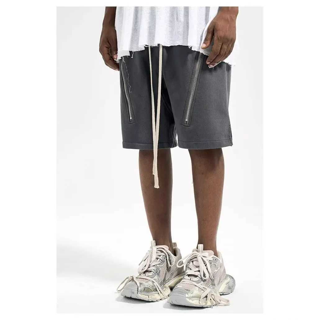 American Casual Fashion Loose Fit FivePoint Shorts Summer Trendy Zipper Star Design Versatile Sporty Mens ShortsT251015