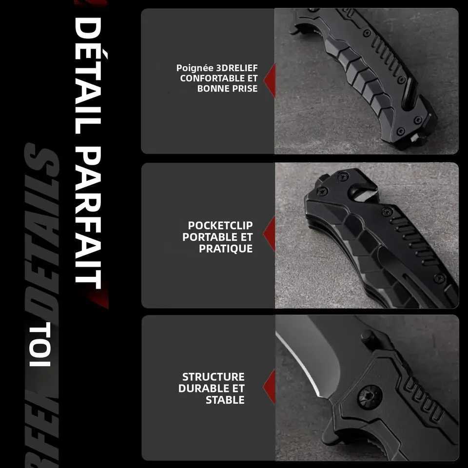 Multifunctional Outdoor Camping Knife Portable Folding Knife Sharp Selfdefense Tactical Knife Suitable for Outdoor Camping H251015