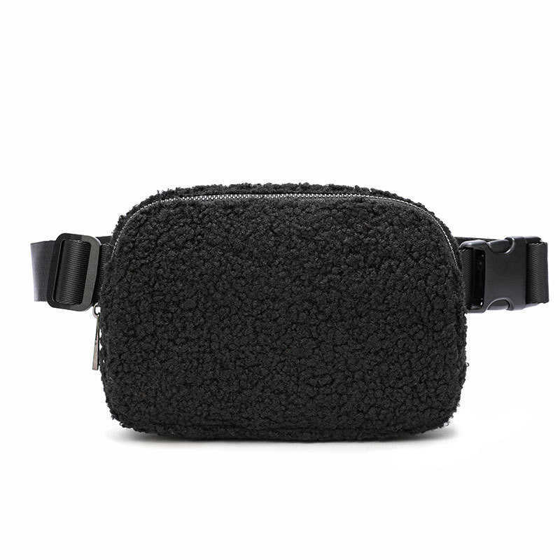Same Style Winter Lamb Wool Waist Bag Sports Chest Bag Crossbody Bag Outdoor Sports Bag Unisex Versatile Style H251015