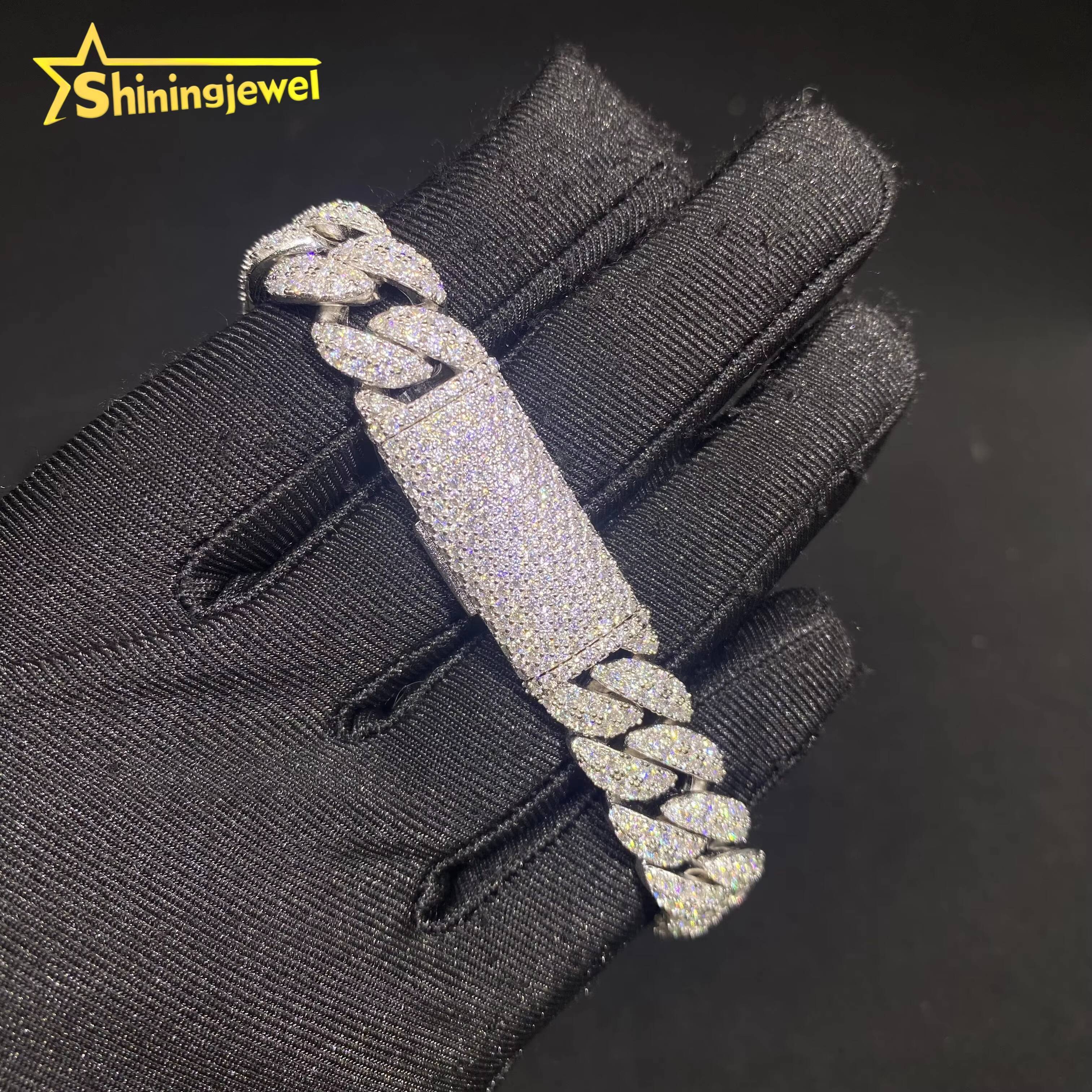 3Styles Pass Diamond Tester Iced Out Bracelet Fine Hip Hop Diamond Jewelry 925 Silver VVS D Moissanite Cuban Link Chain Bracelet