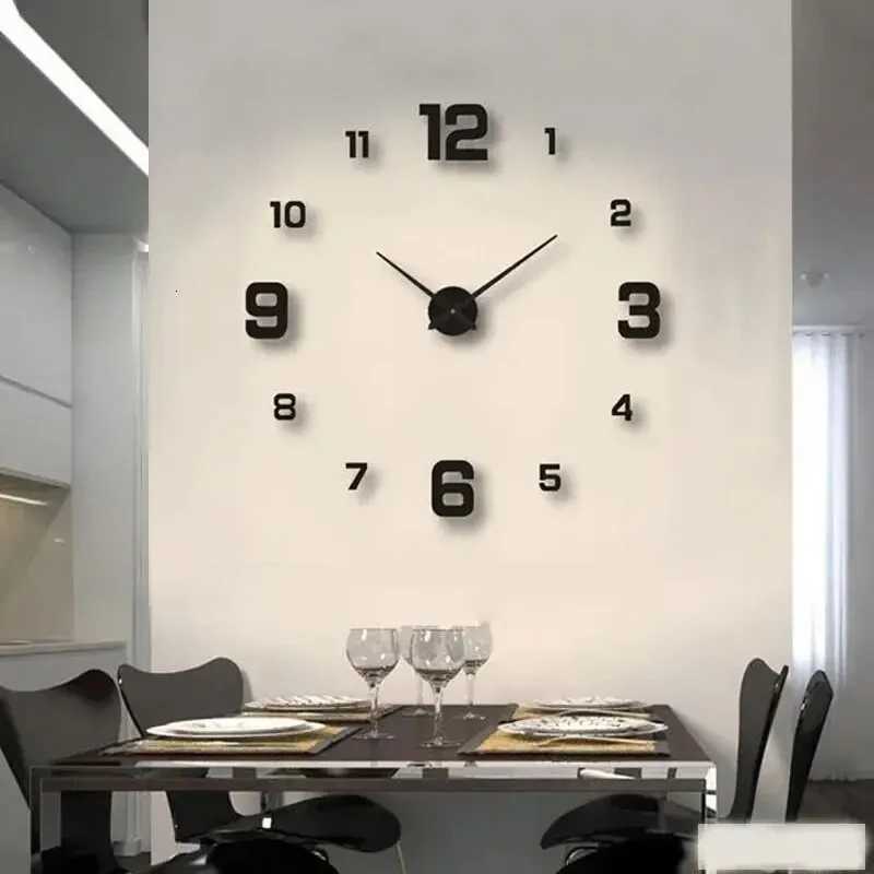 Frameless DIY Wall Clock Wall Decal Home Silent Clock Living Room Office Wall Decoration C2510158