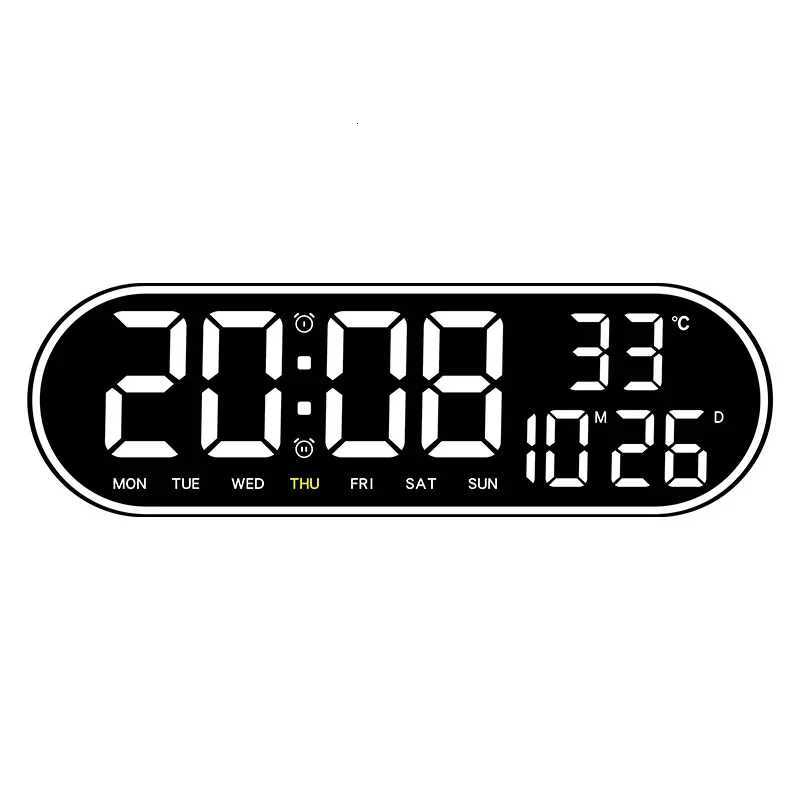 LED Digital Wall Clock Remote Control Electronic Mute Clock with Temperature Date Week Display 15inch Timing Function Clock C251015