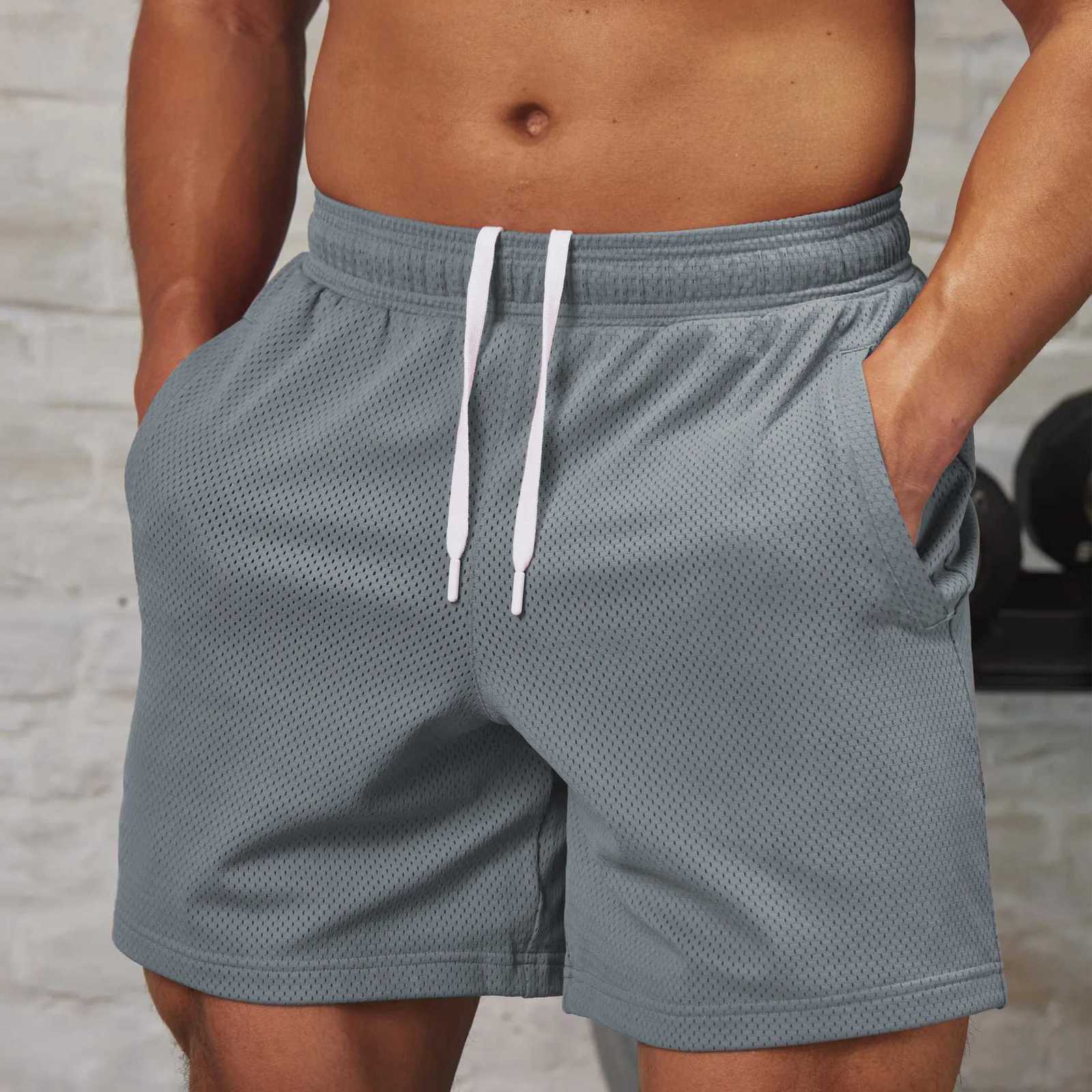 Mens shorts Summer Gym Workout Running shorts Quick Drying Loose basketball pants Drawstring Mesh Casual jogging Sports ShortsT251015
