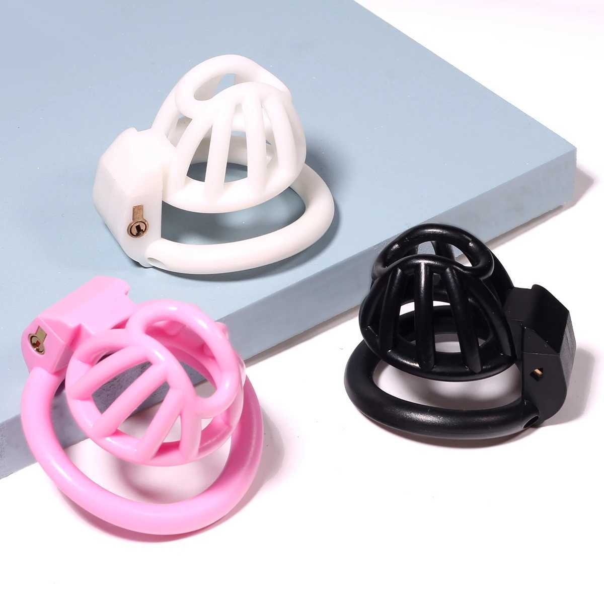 Pinkblack white Locked In Lust Male Chastity Device Chastity Cage With 4 Base Ring L251014