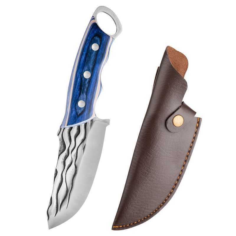 Stainless Steel Forged Outdoor Knife Blue Whale Bone Cutting Knife Meat Cutting Knife Beef and Lamb Meat Cutting Tool Camping Knife H251015