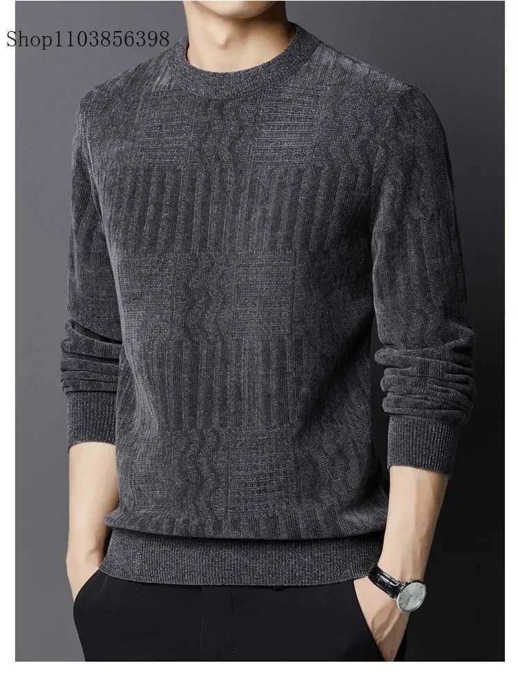 Brand Clothing High Quality Fashion Sweaters Male Slim Fit Casual Knitted Pullover Man Casual Round Neck Sweaters Black Grey J251015