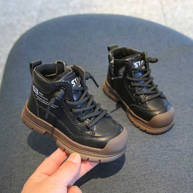 Children Shoes New Antiskid Thick Soled Winter Cotton Inserts Boots Trendy Warm Plush Girl Sneakers Soft Sole Campus Dress BootsT251015