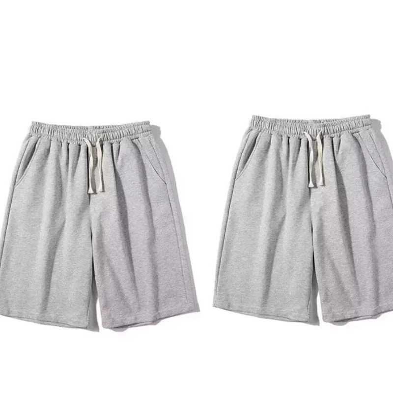 Mens and womens solid color loose sports cotton shorts are suitable for all seasons of casual running sweatpantsT251015