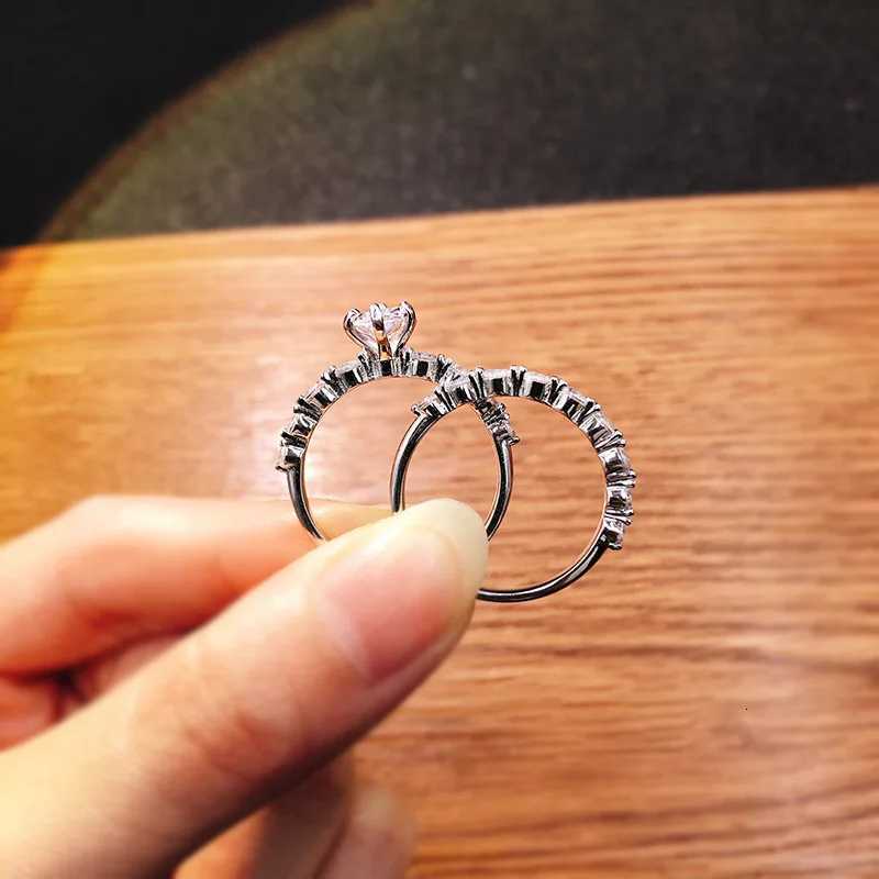 Huitan New Fashion Design Marquise Cubic Zirconia Set Rings for Women Modern Trend Bridal Wedding Earrings Sparkling JewelryXJ251015