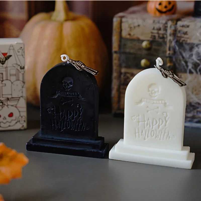 1pc Skull Tombstone Scented Candle Home Desktop Fragrance Ornament for Halloween Wedding Party Autumn Decoration Holiday Gift C251015