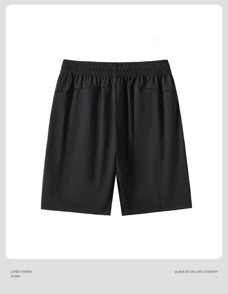 High Quality Polyester Ice Silk Shorts Men 2025 New Korean Version Of Loose Elastic Splicing Beach Five Minute Medium PantsT251015