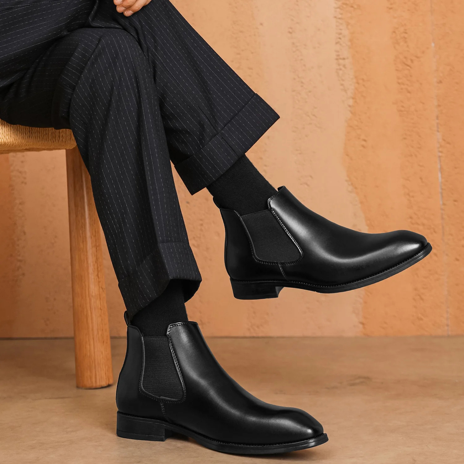 2025 Mens Chelsea Boots Retro Ankle Boot Handmade Leather High Top Casual for Men Classic Business Dress Botas 251014