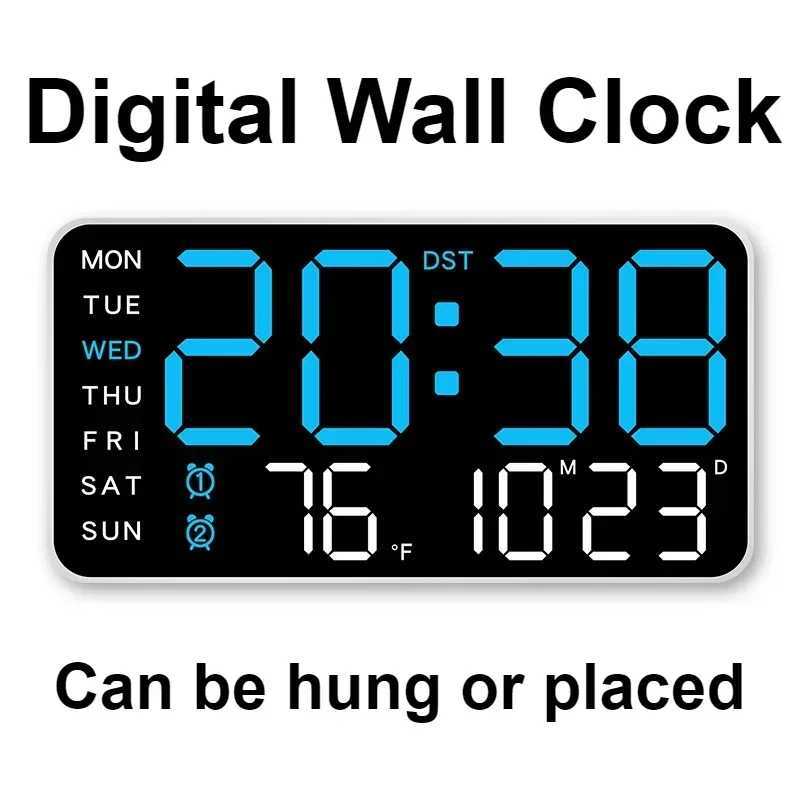 Extra Large Digital Wall Clock with LED Display with Date Temperature Timer for Living Room Bedroom Gift for Seniors C251015