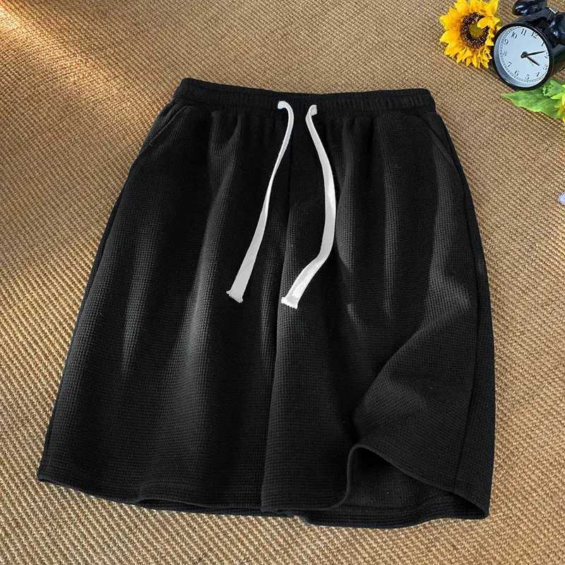 Mens Fashion Shorts New Brand Casual Waffle Luxury Loose Trunks Multi Colors Male Knee Streetwear Korean Style shortsT251015