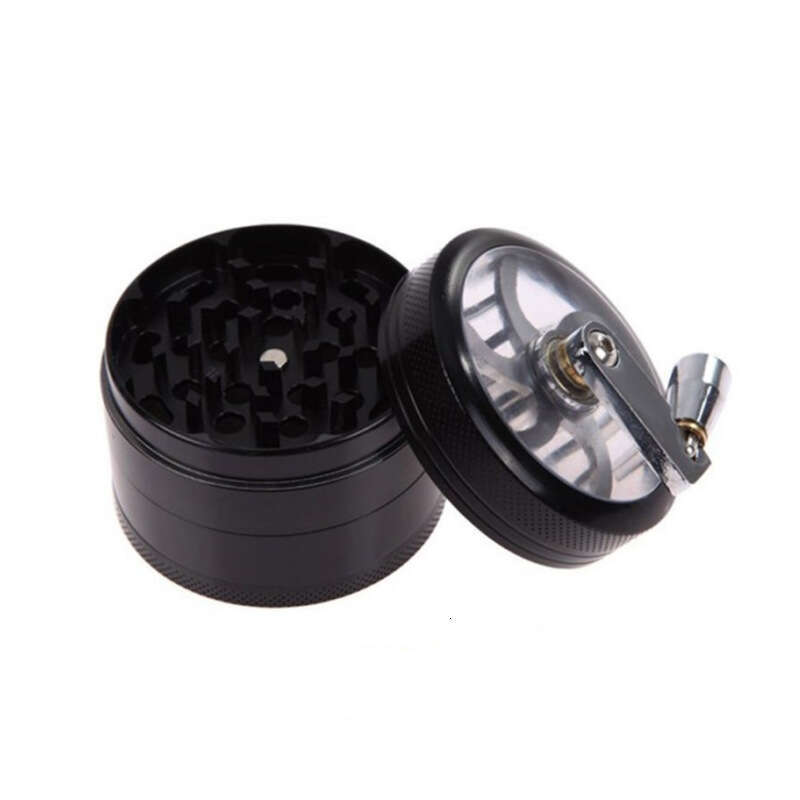 40mm Zinc Alloy 4-Layer Hand-Cranked Metal with Handle Grinder Logo can be added Smoking accessories